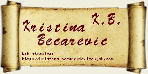 Kristina Bećarević vizit kartica